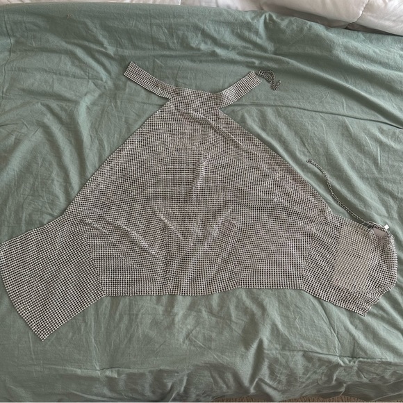 NWT Zara Jewel Chainmail Halter Top - Picture 4 of 7